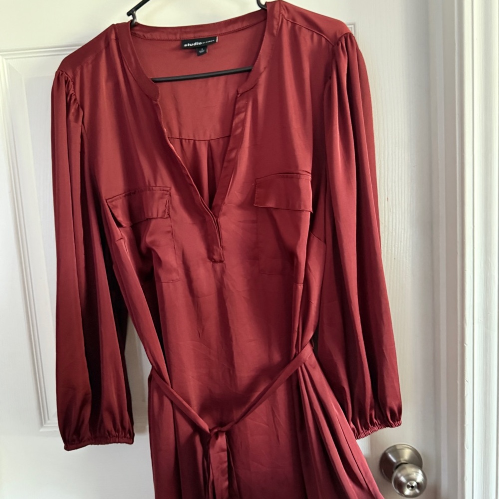 Studio by Torrid Burgundy Shirt Dress – Size 1 (Fits Like XL/14–16) - Picture 5 of 9